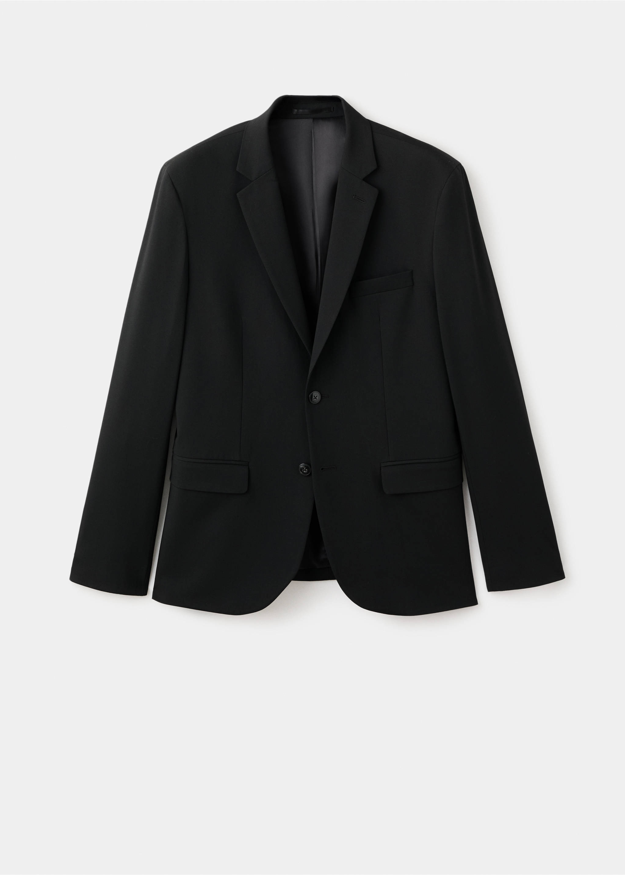 Super slim-fit suit jacket in stretch fabric - Article without model, Black. Ref: 27051194-01.