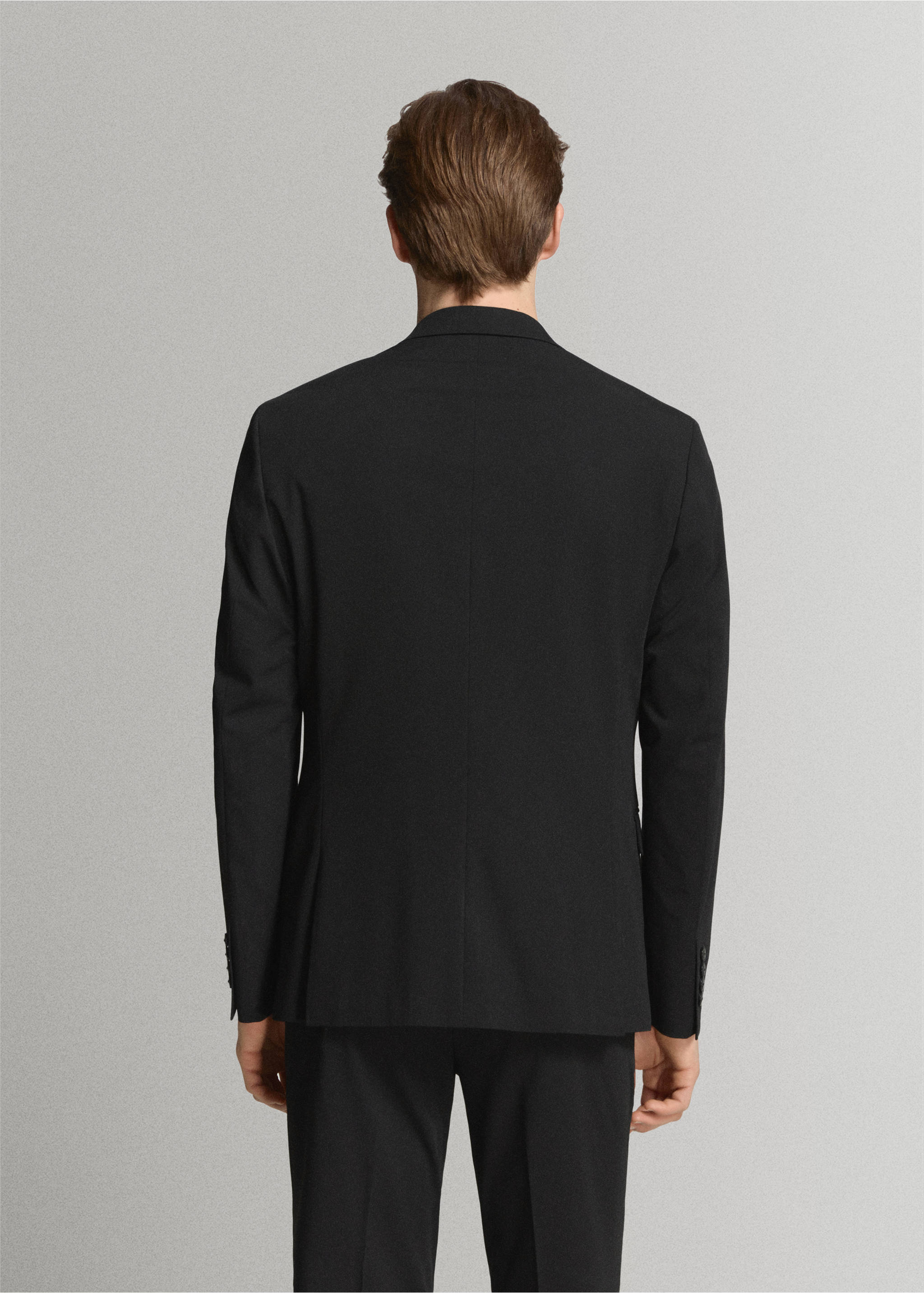 弹力面料超修身西装夹克 - null, 黑色. Ref: 27051194-02.