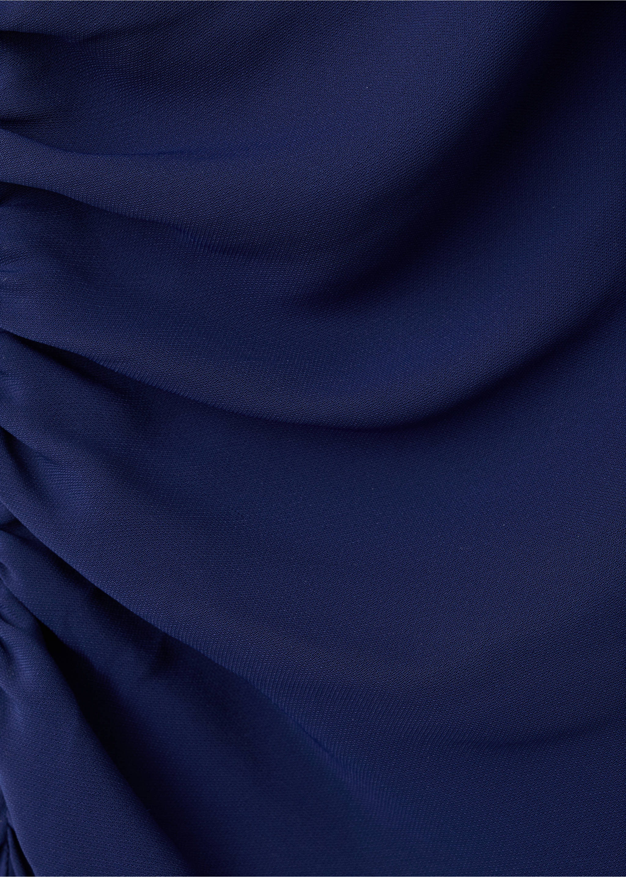 Asymmetrical dress with scarf - Details of the article 8, Night Blue. Ref: 27051199-00.
