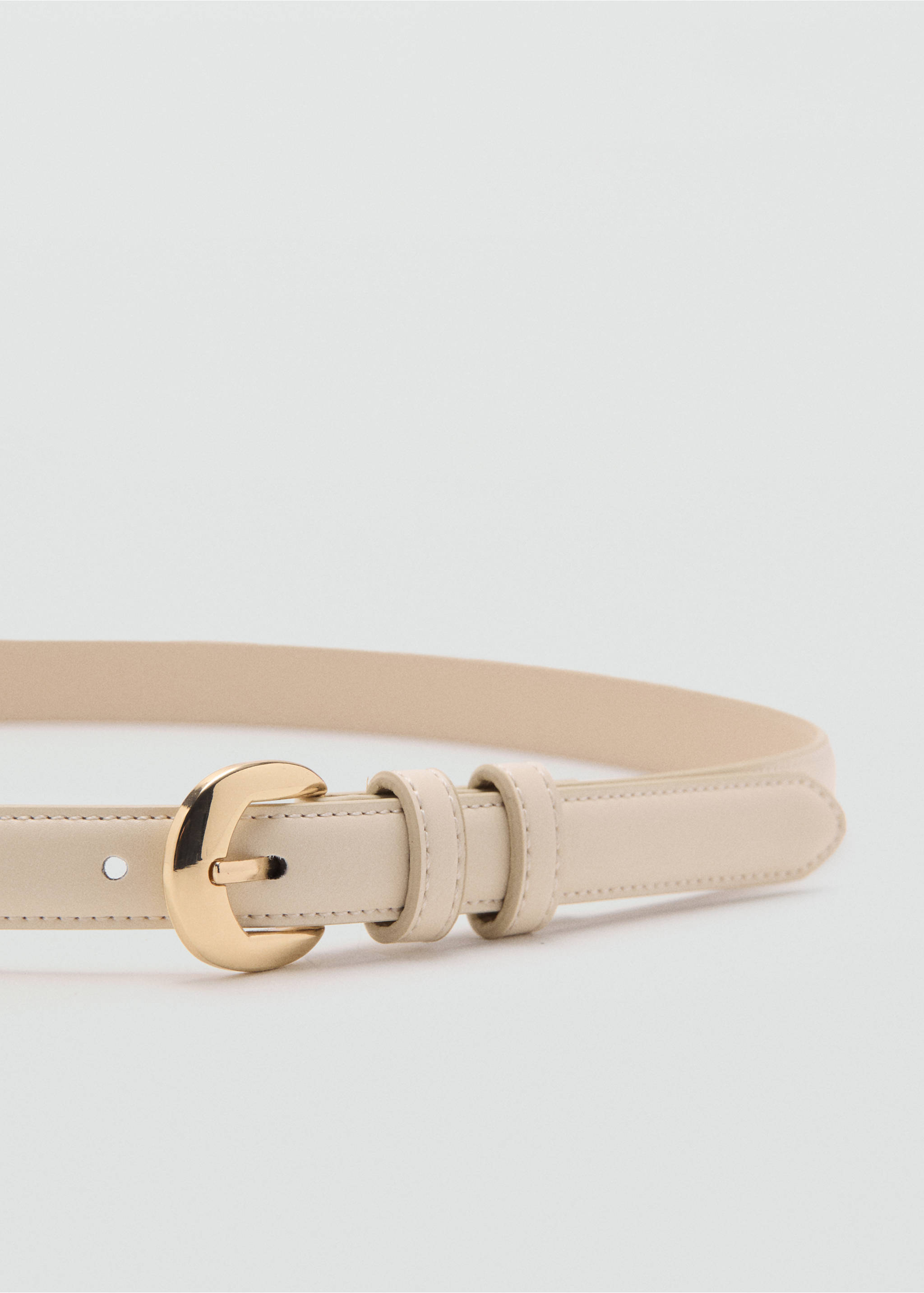 Buckle skinny belt - Medium plane, Ecru. Ref: 27051201-00.