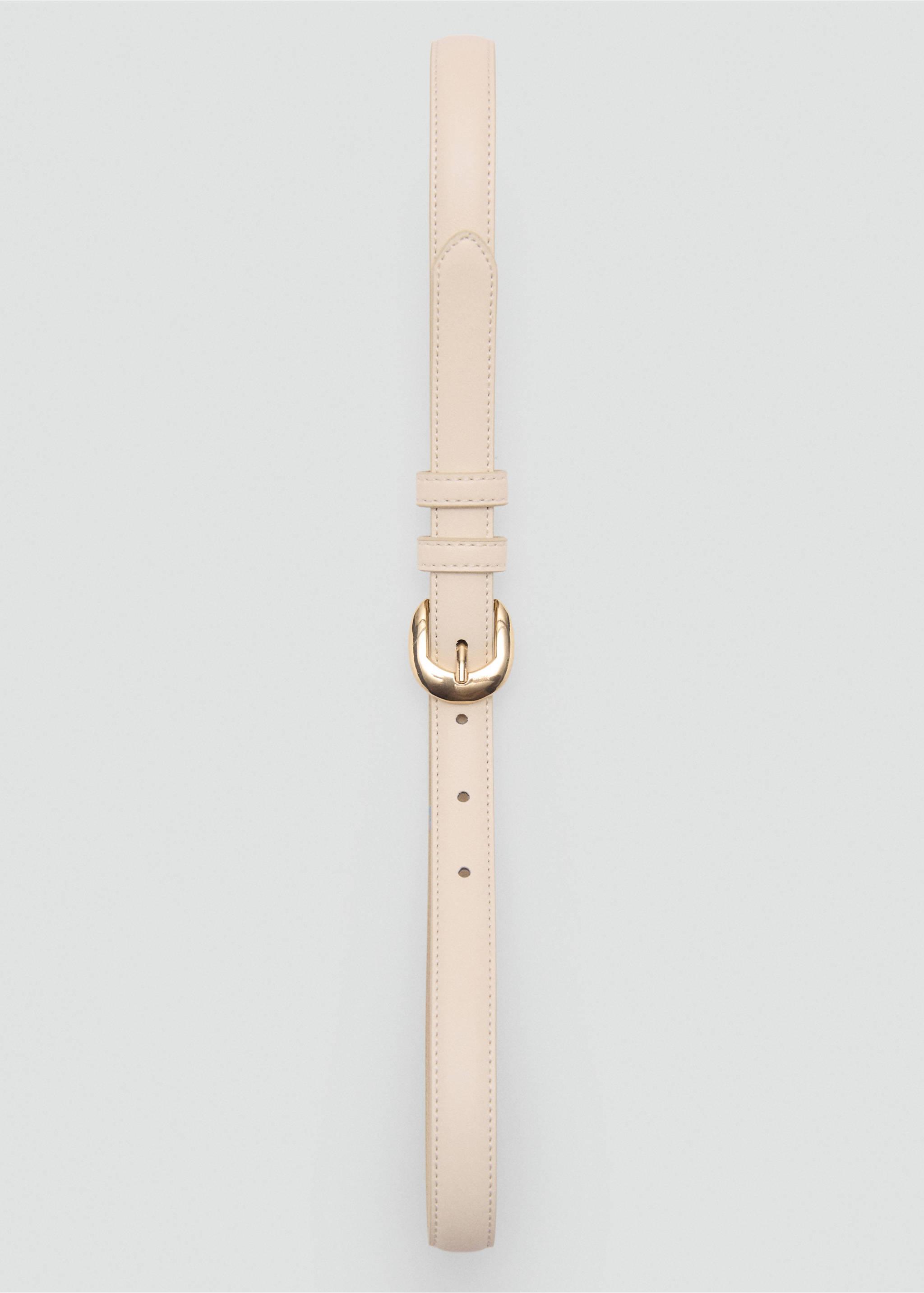 Buckle skinny belt - Details of the article 2, Ecru. Ref: 27051201-00.
