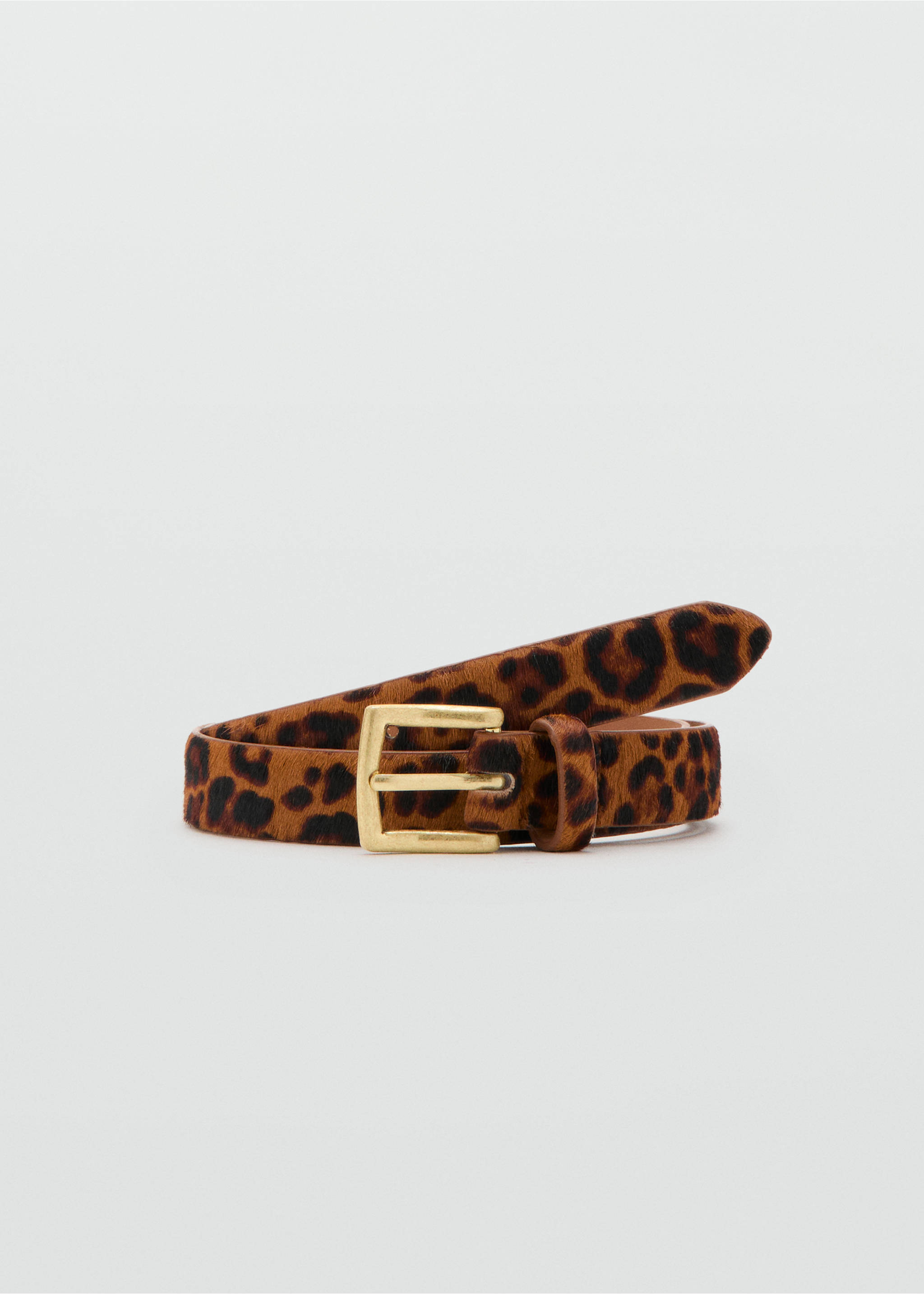 Leopard fur leather belt - Article without model, Brown. Ref: 27051202-00.