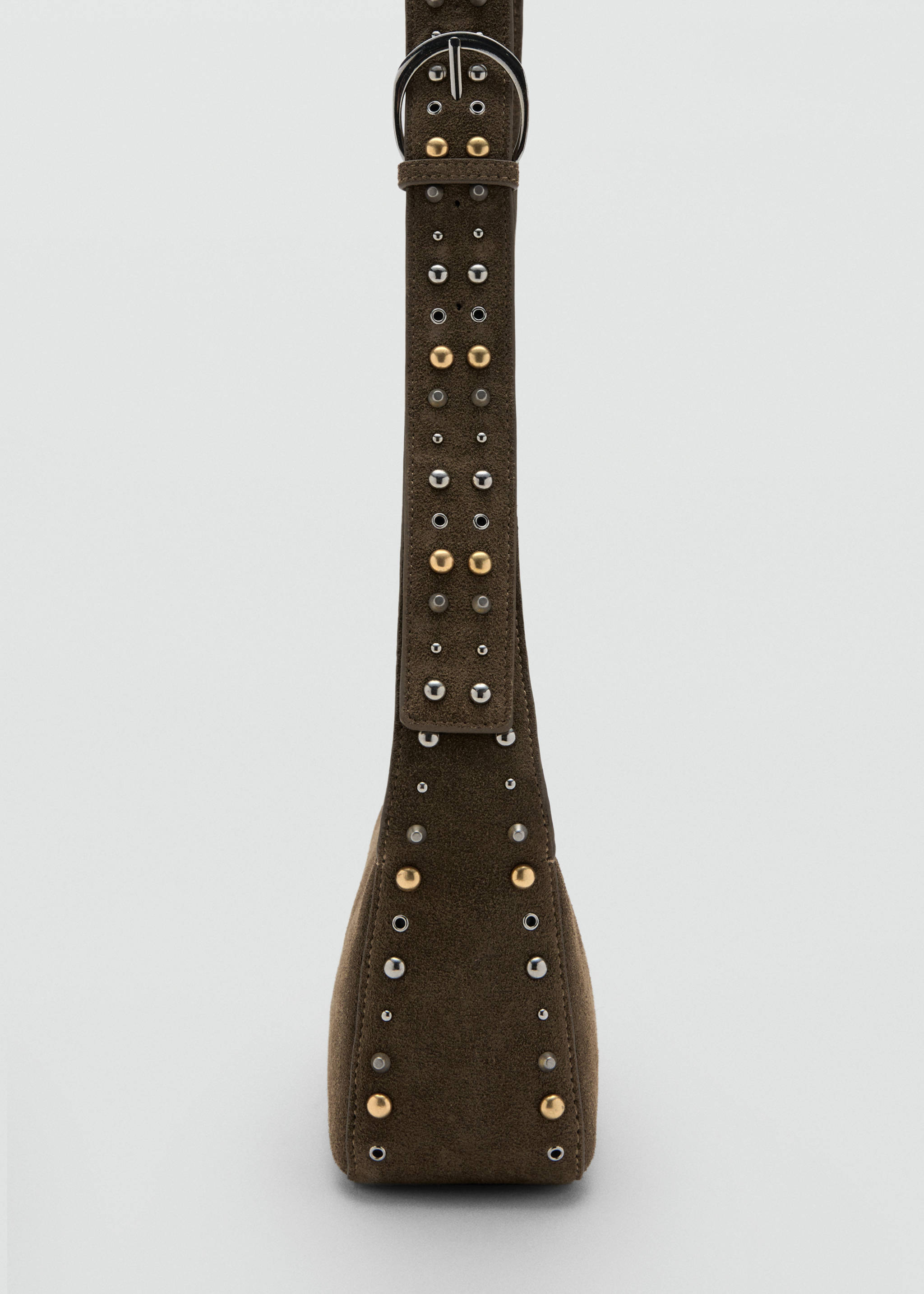 Suede crossbody bag with studs - Details of the article 1