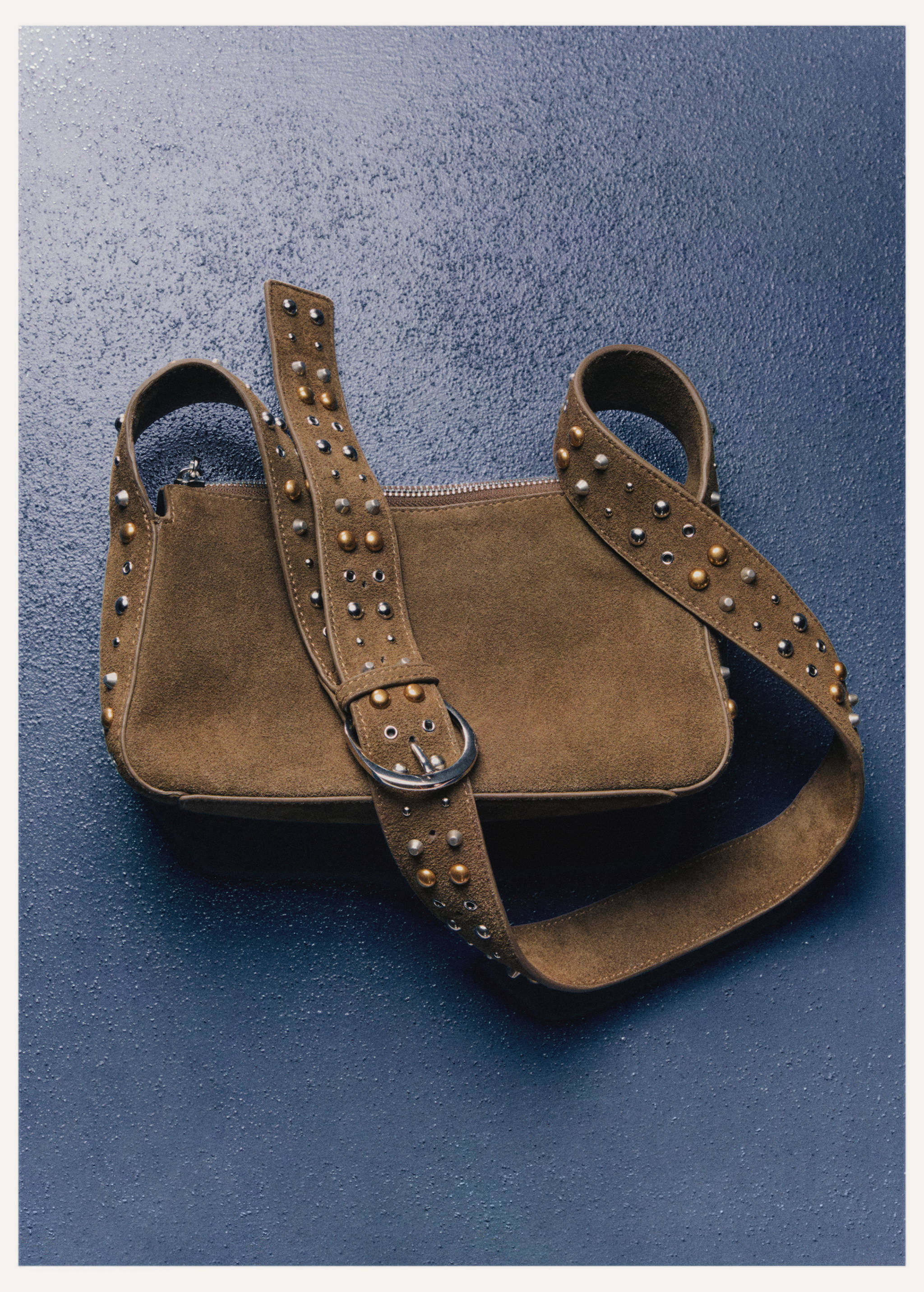 Suede crossbody bag with studs - Details of the article 5
