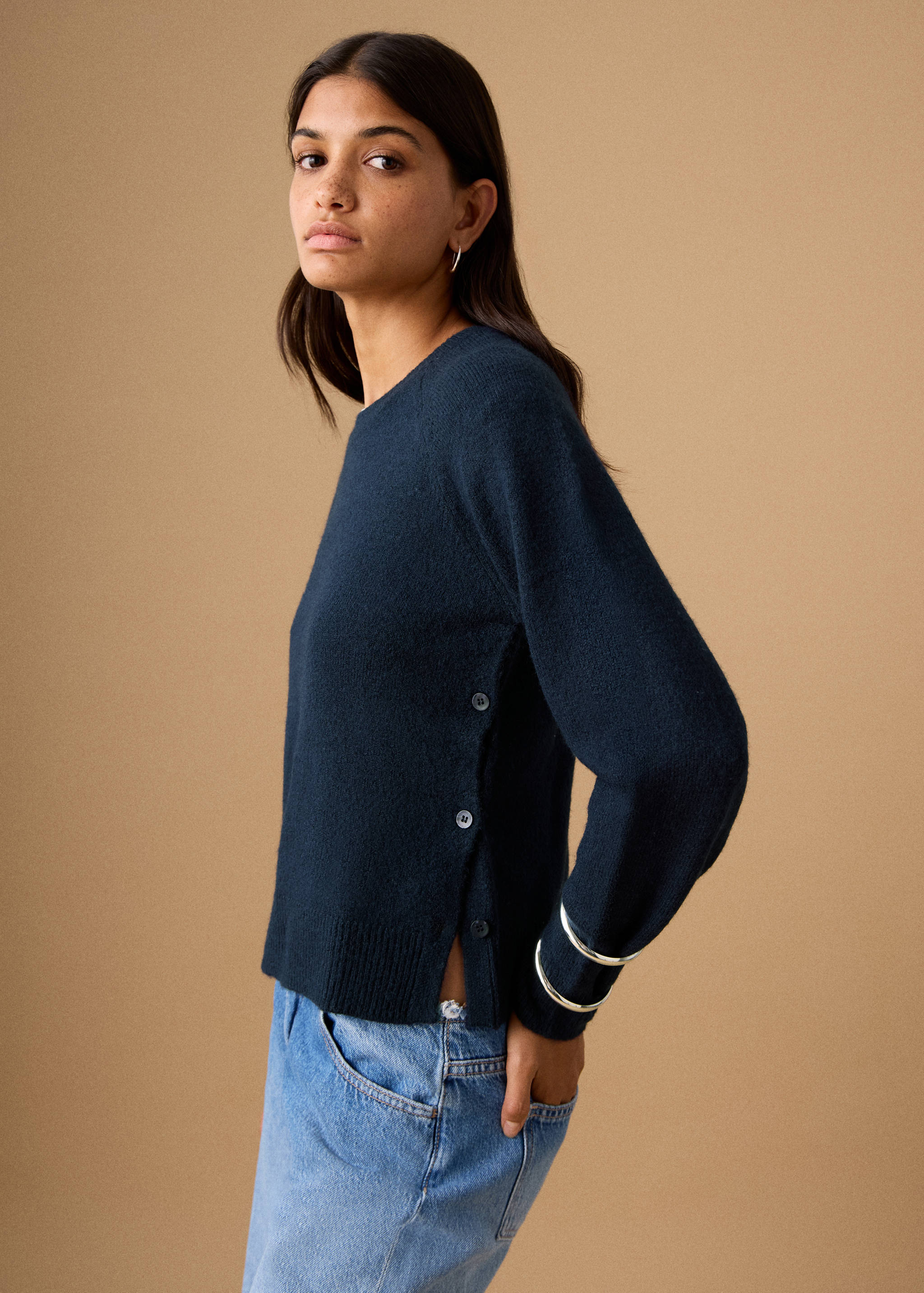 Buttons detail knit sweater - Medium plane