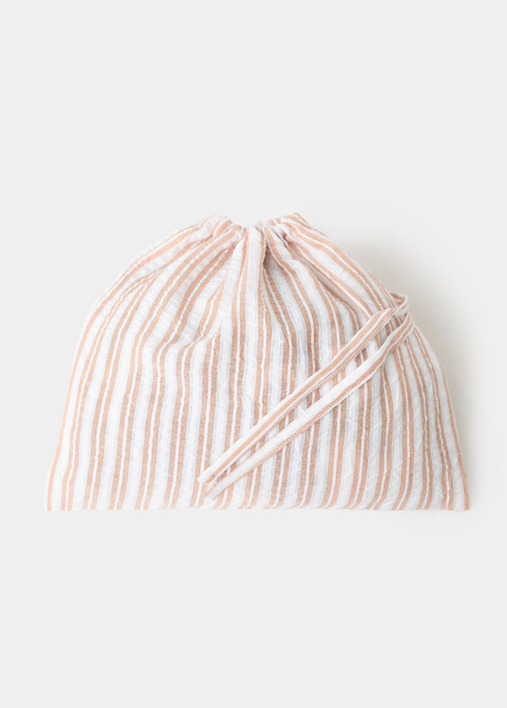 Two-piece cotton striped pyjamas with straps — Russet