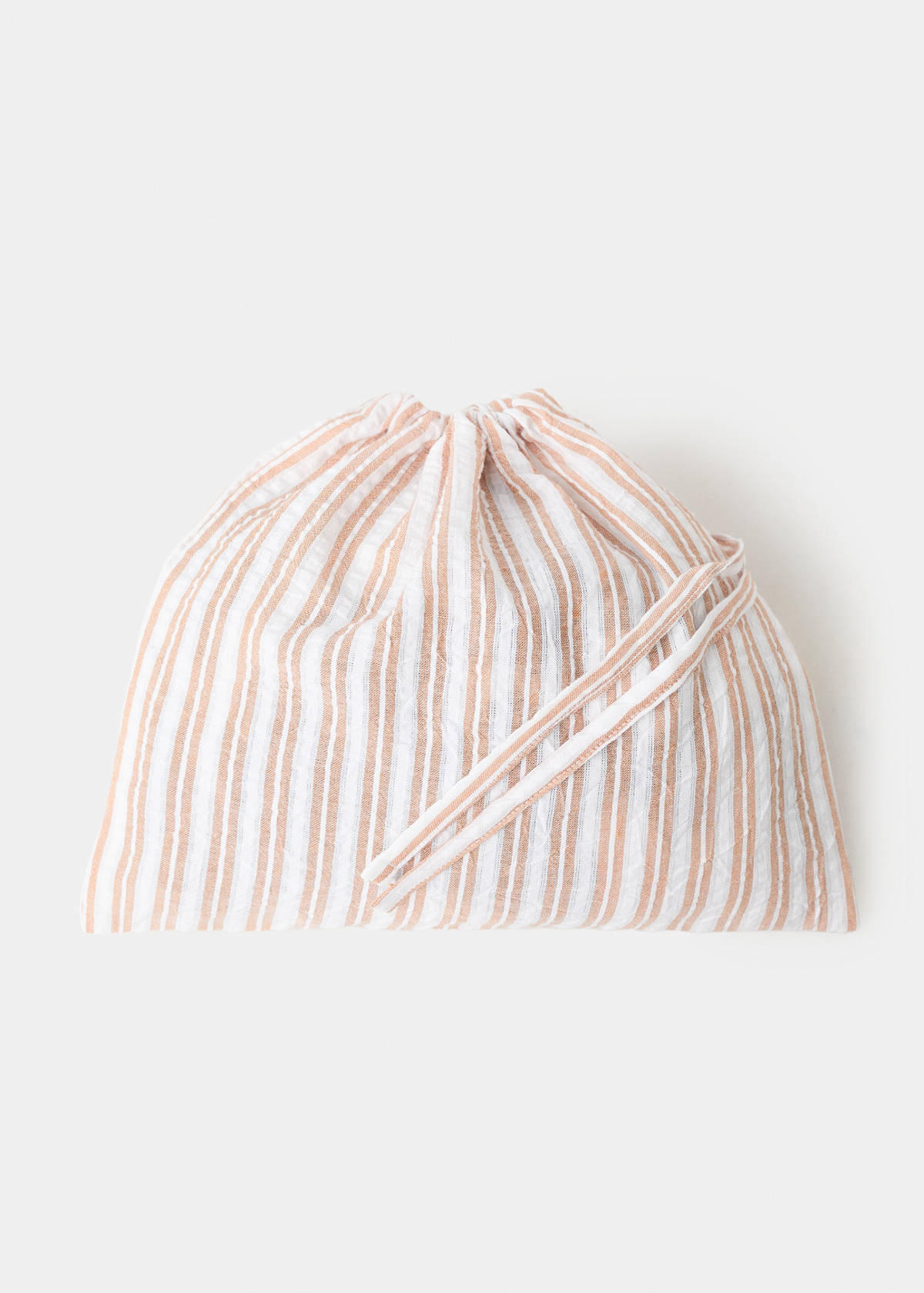 Two-piece cotton striped pyjamas with straps — Russet