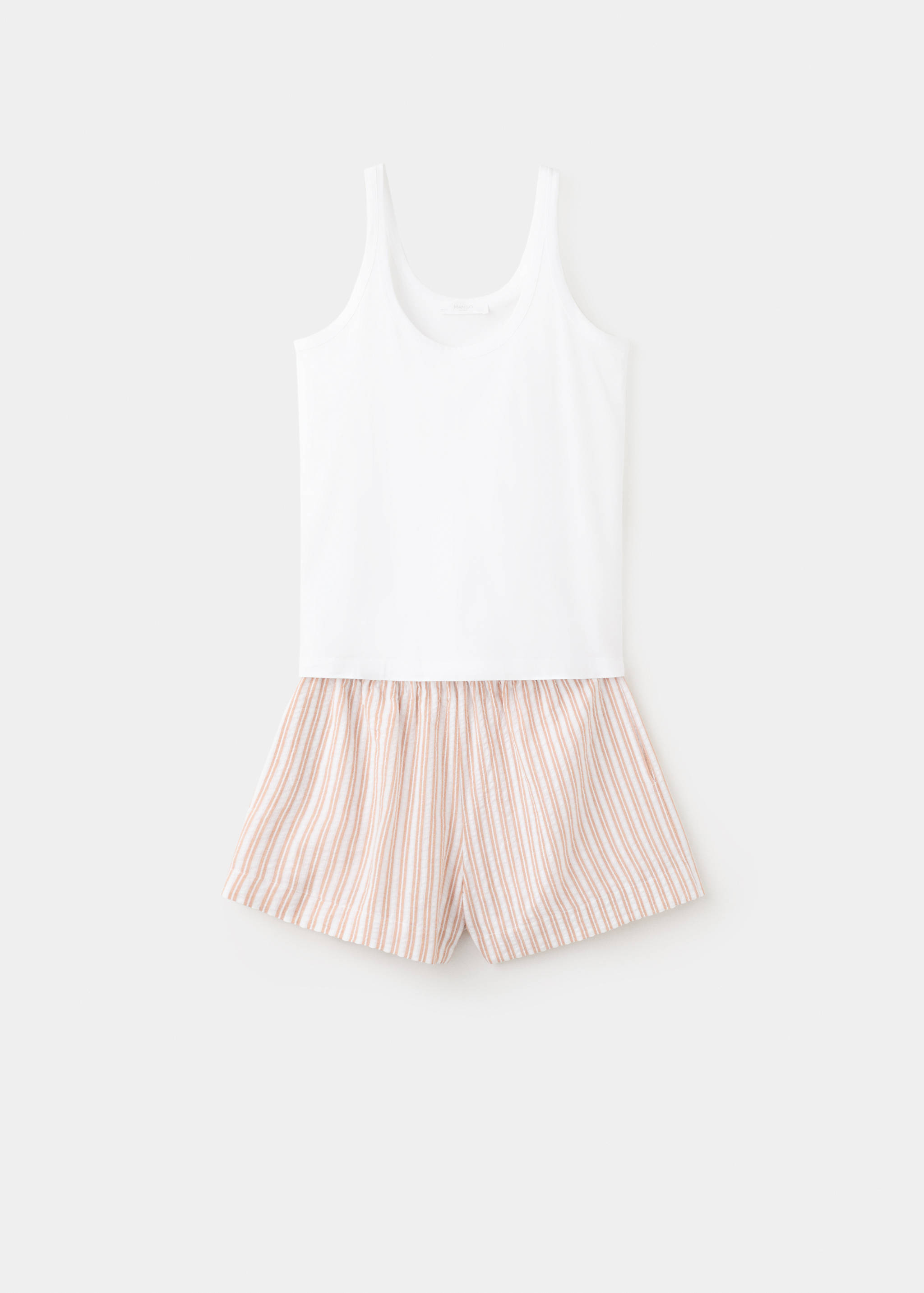 Two-piece cotton striped pyjamas with straps - Article without model
