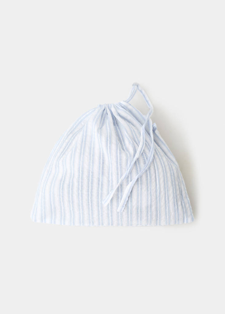 Two-piece short-sleeved cotton striped pyjamas — Blue