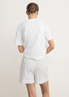 Two-piece short-sleeved cotton striped pyjamas — Grey 3