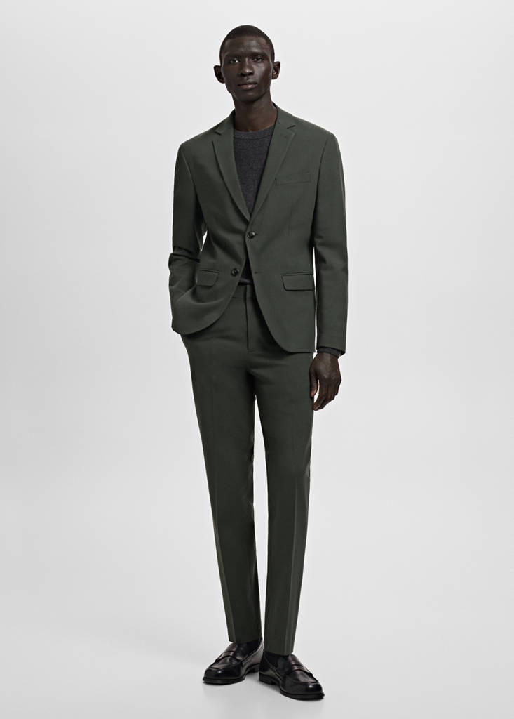 Super slim-fit suit jacket in stretch fabric — Green