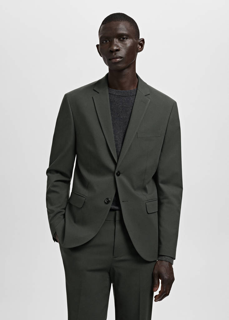 Super slim-fit suit jacket in stretch fabric — Green