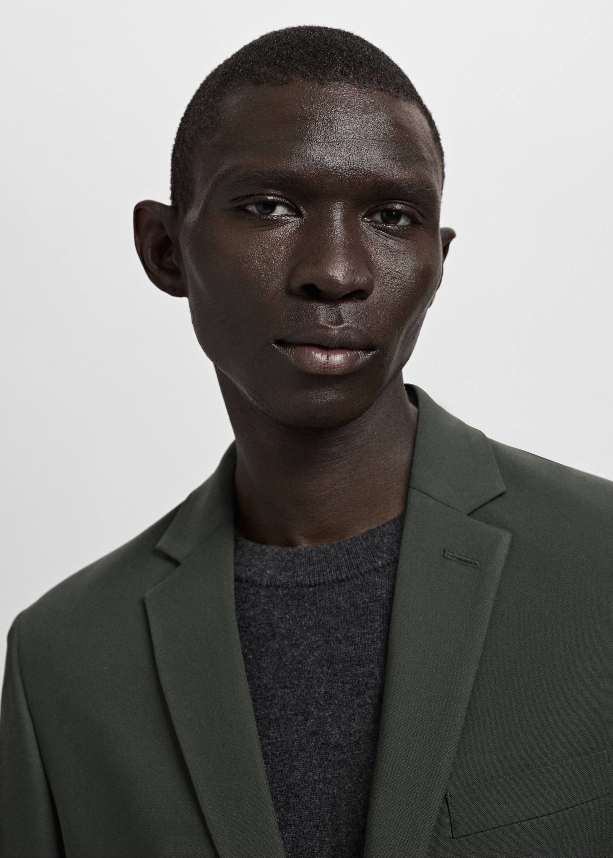 弹力面料超修身西装夹克 - null, 绿色. Ref: 27051220-00.