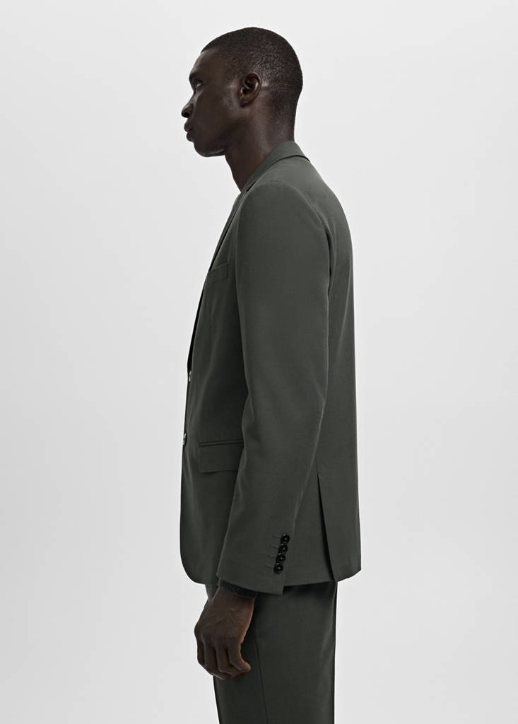 Super slim-fit suit jacket in stretch fabric — Green