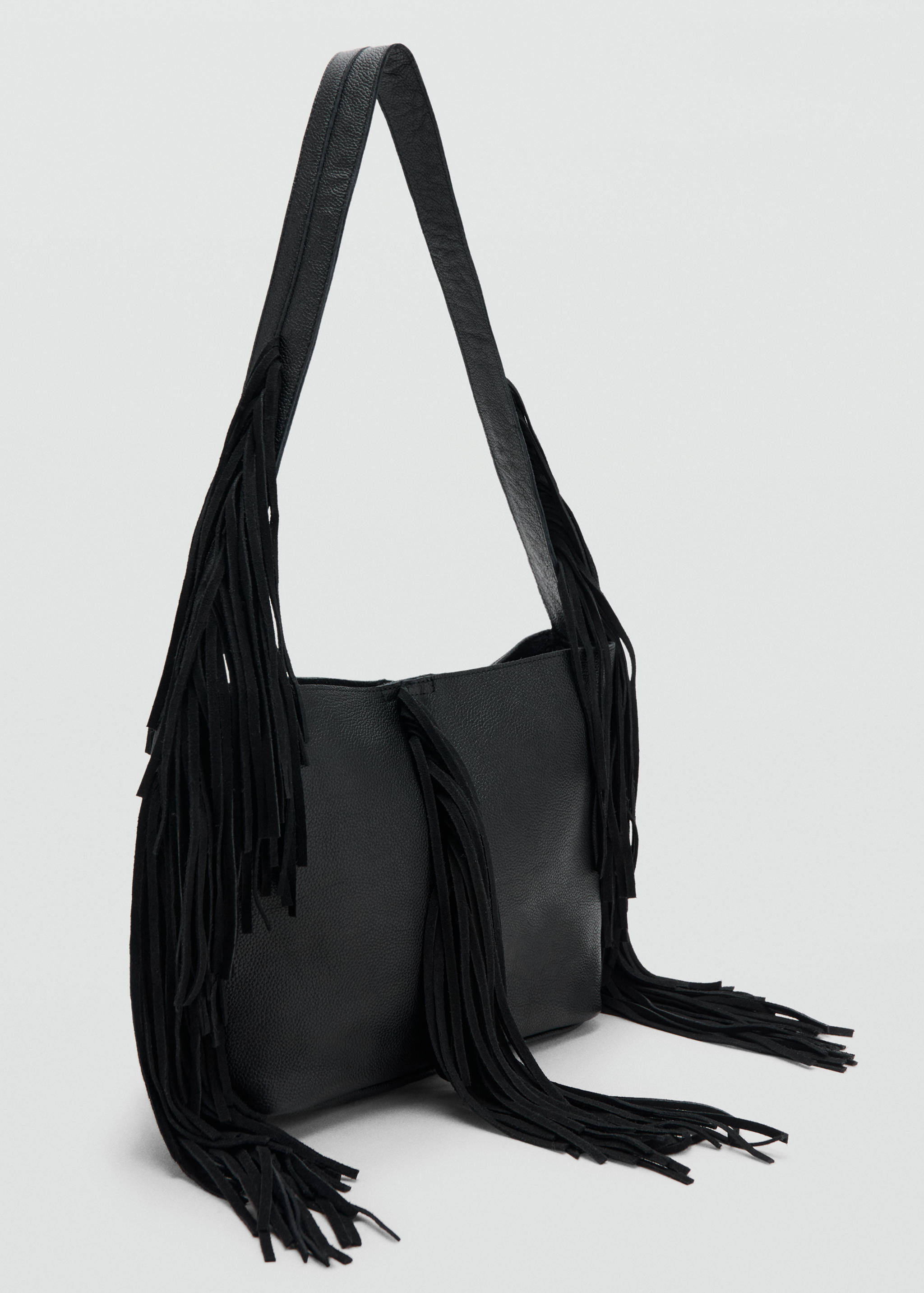 Fringed leather bag - Medium plane