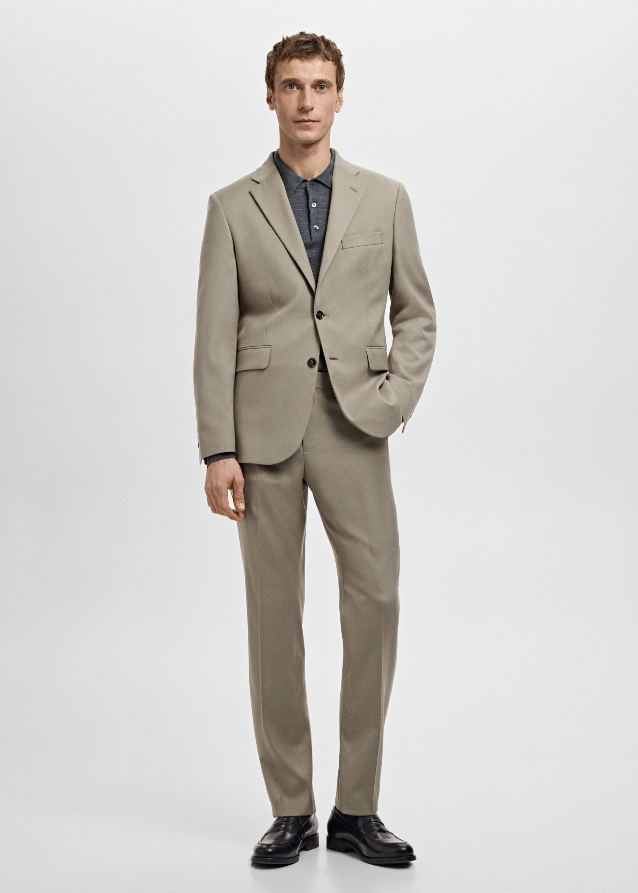 米兰修身版型西装裤 - null, 灰貂色. Ref: 27051224-00.