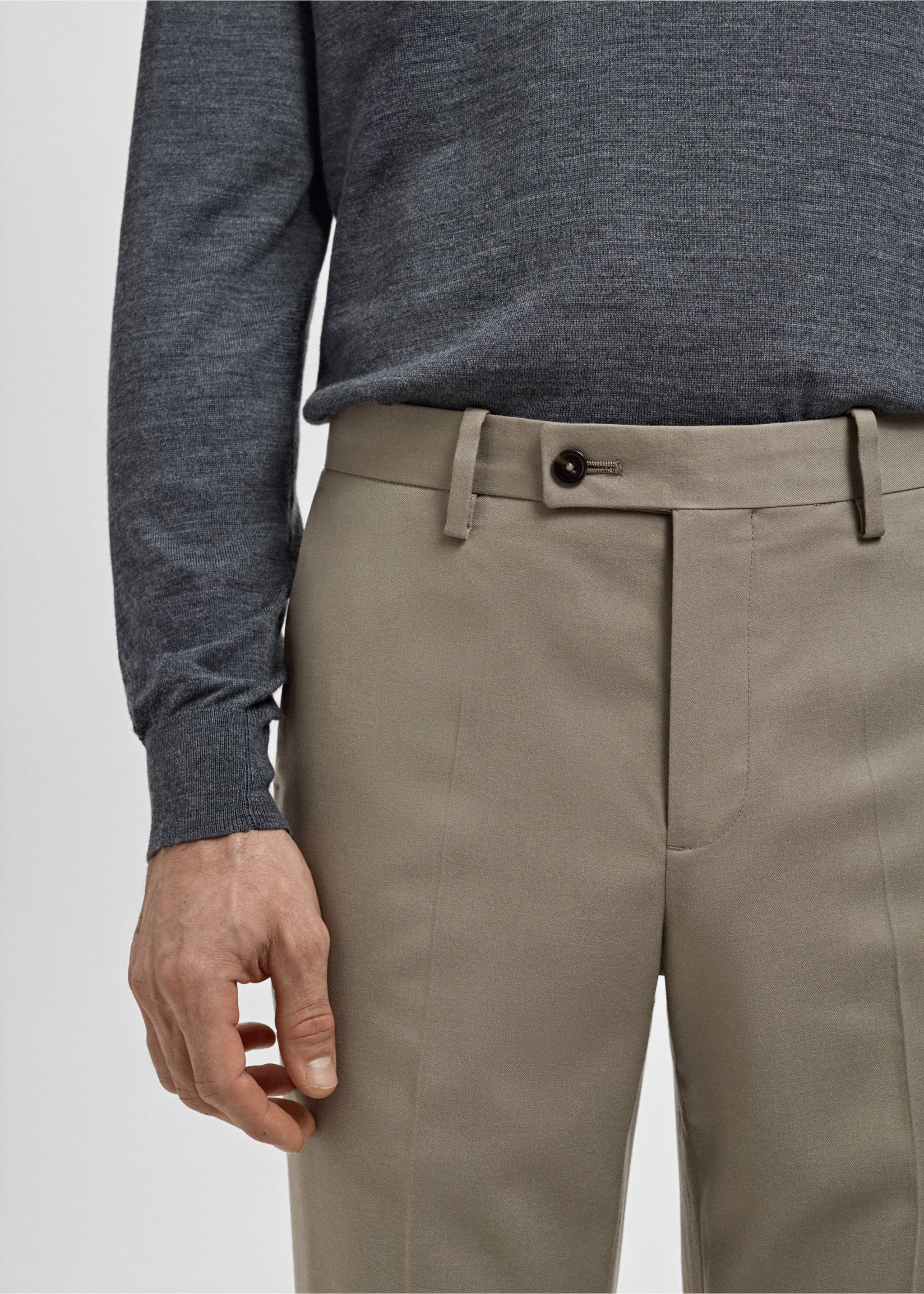 米兰修身版型西装裤 - null, 灰貂色. Ref: 27051224-00.