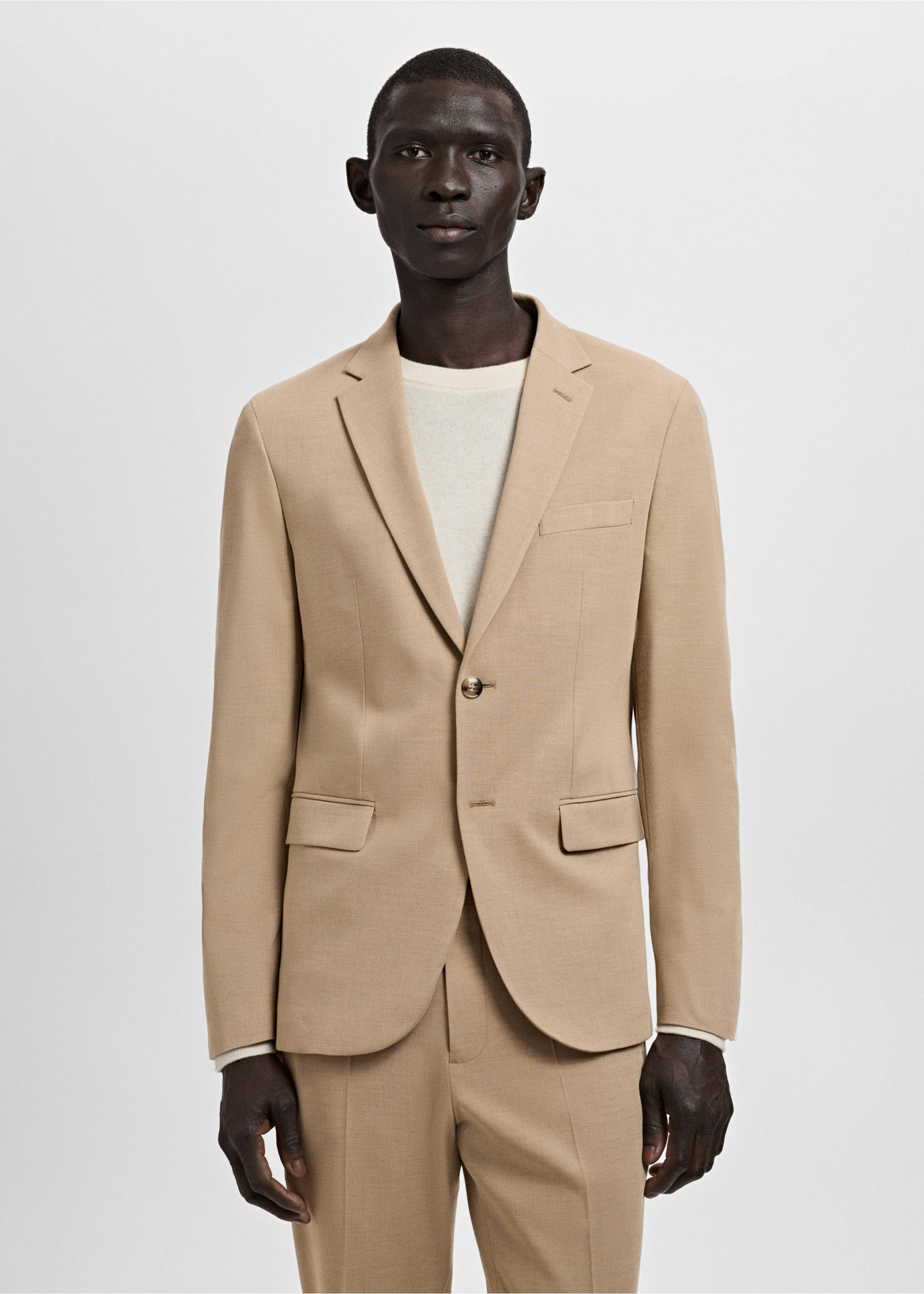 Americana traje París super slim fit - Plano medio, Beige. Ref: 27051225-00.