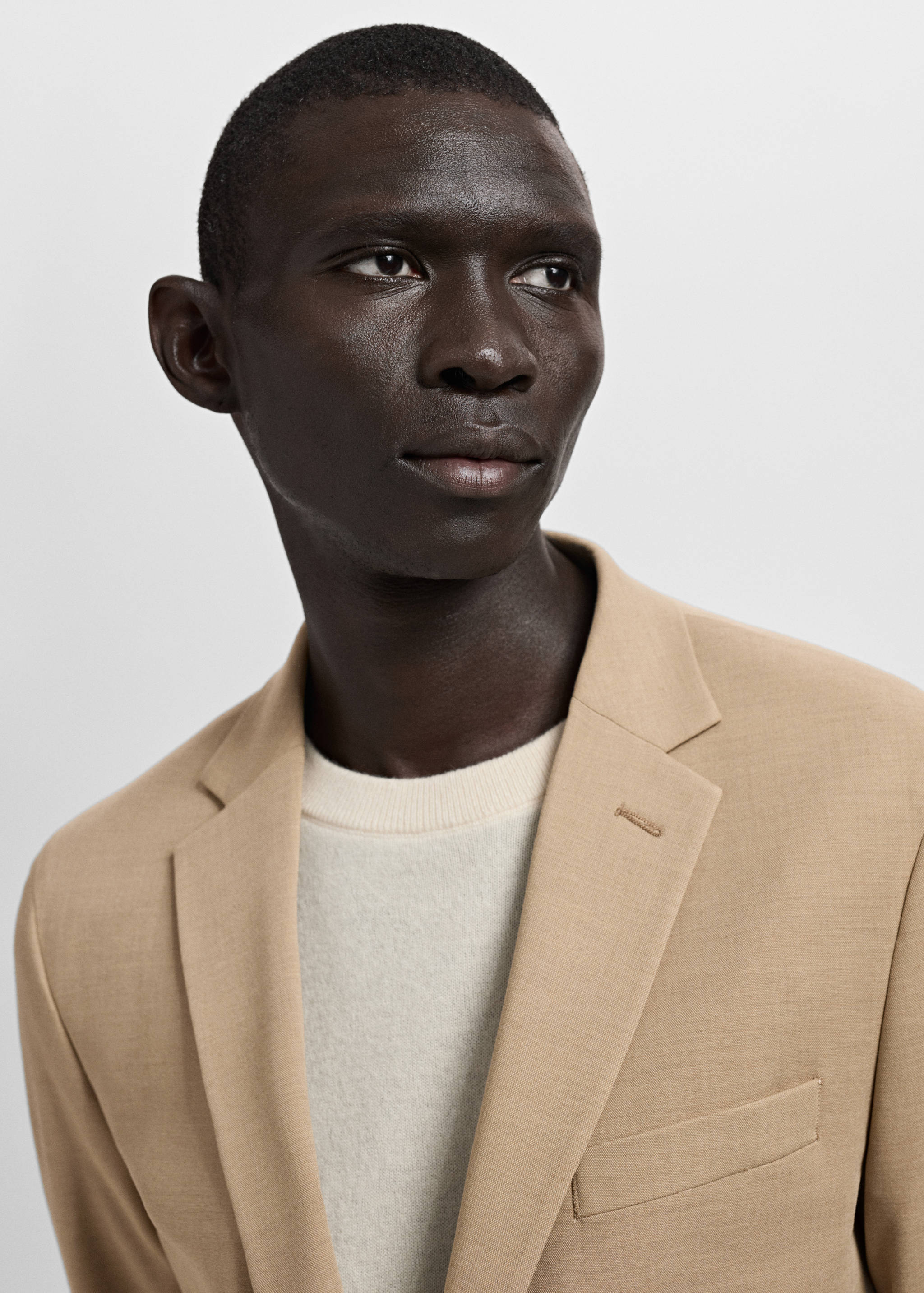 弹力面料超修身西装夹克 - null