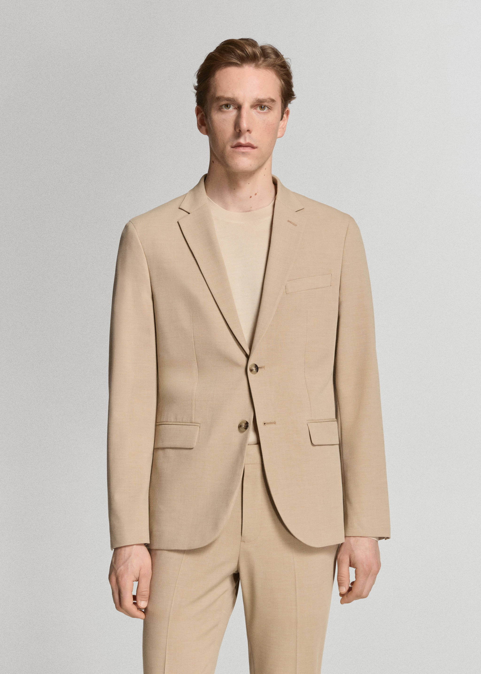 Super slim-fit suit jacket in stretch fabric - Medium plane