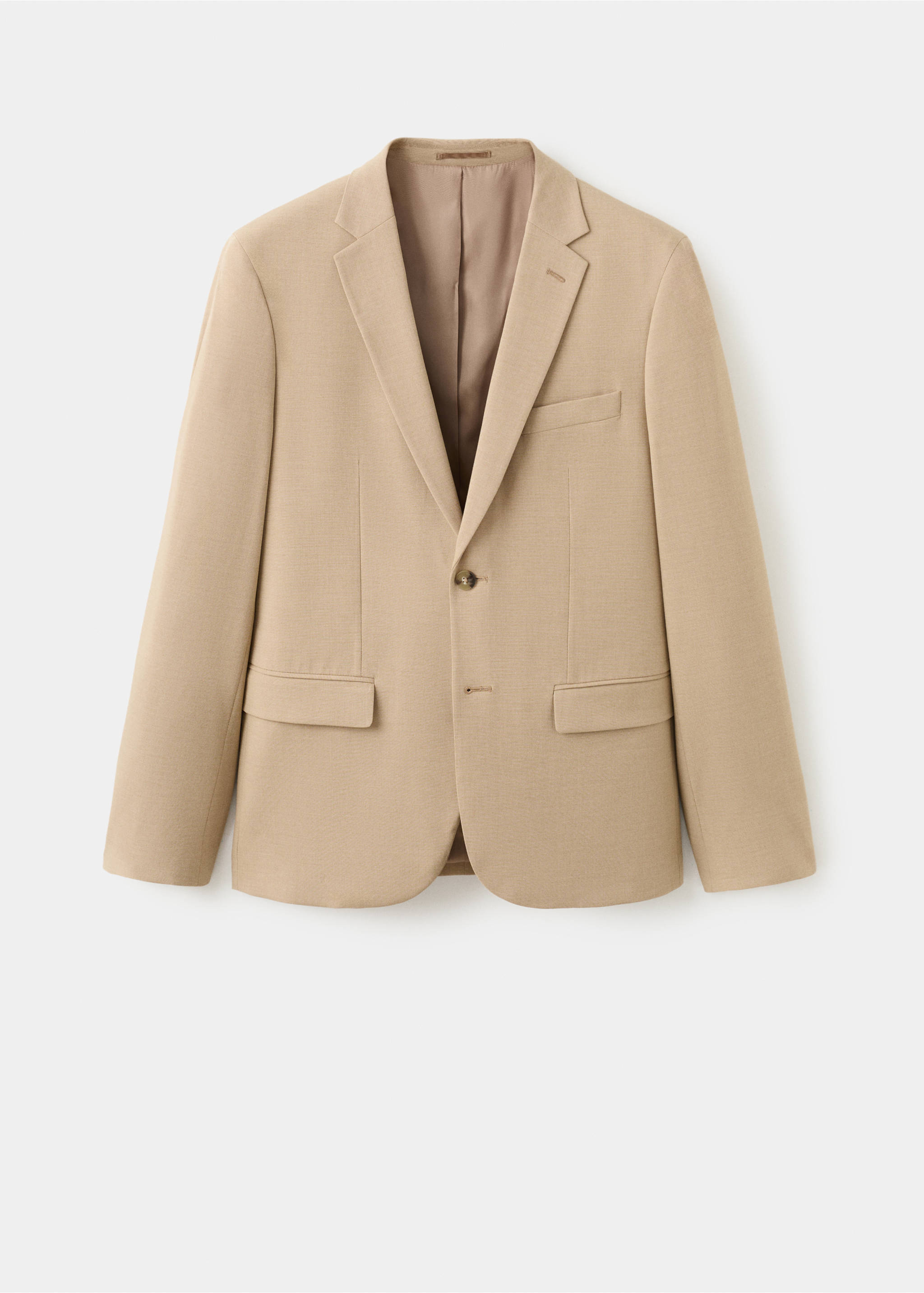 弹力面料超修身西装夹克 - null, 米黄色. Ref: 27051225-01.