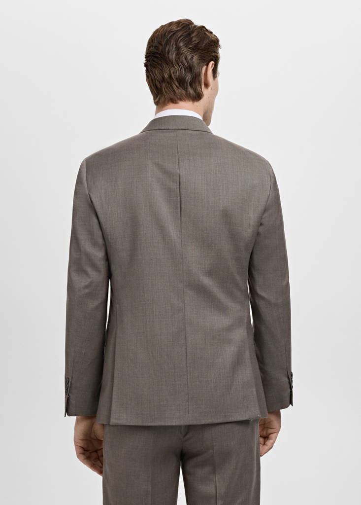 Venice 100% virgin wool suit jacket — Medium Brown