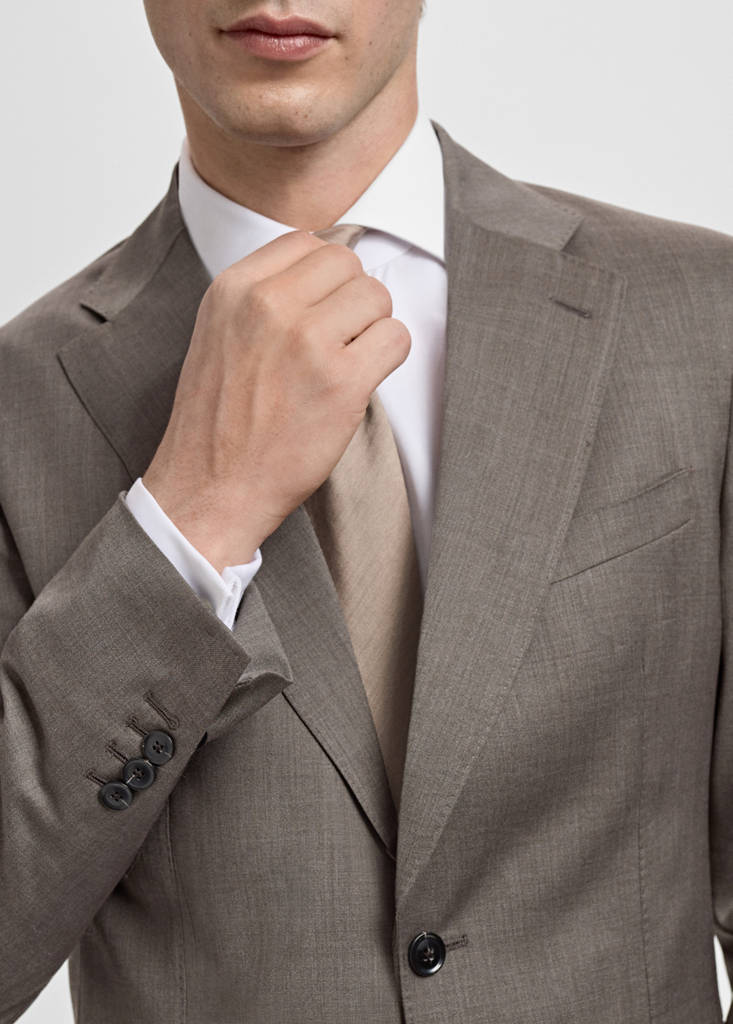 Venice 100% virgin wool suit jacket — Medium Brown