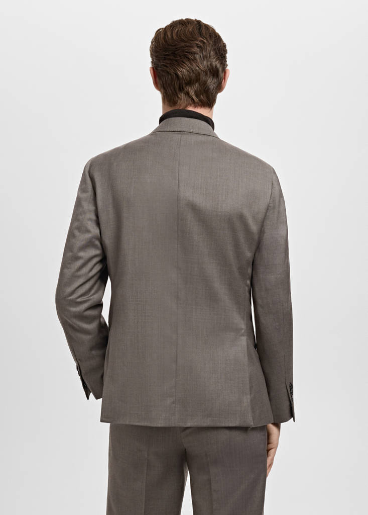 Venice 100% virgin wool suit jacket — Medium Brown