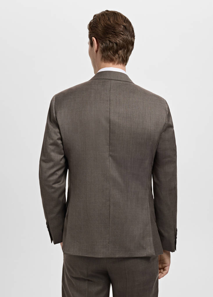 Venice 100% virgin wool suit jacket — Medium Brown