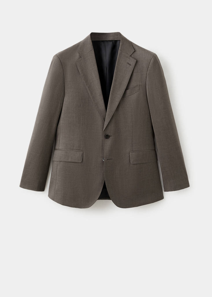 Venice 100% virgin wool suit jacket — Medium Brown