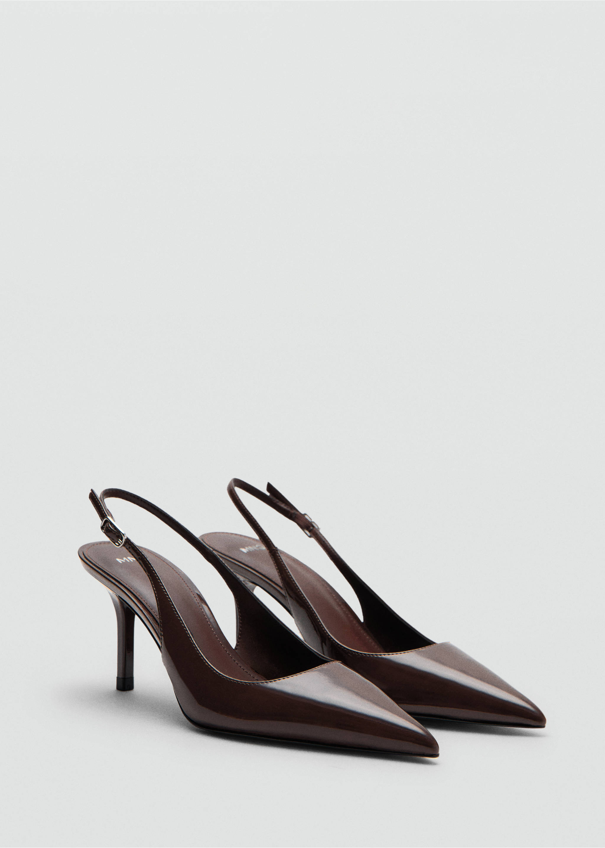 Patent heeled shoes - Medium plane, Chocolate. Ref: 27051228-00.