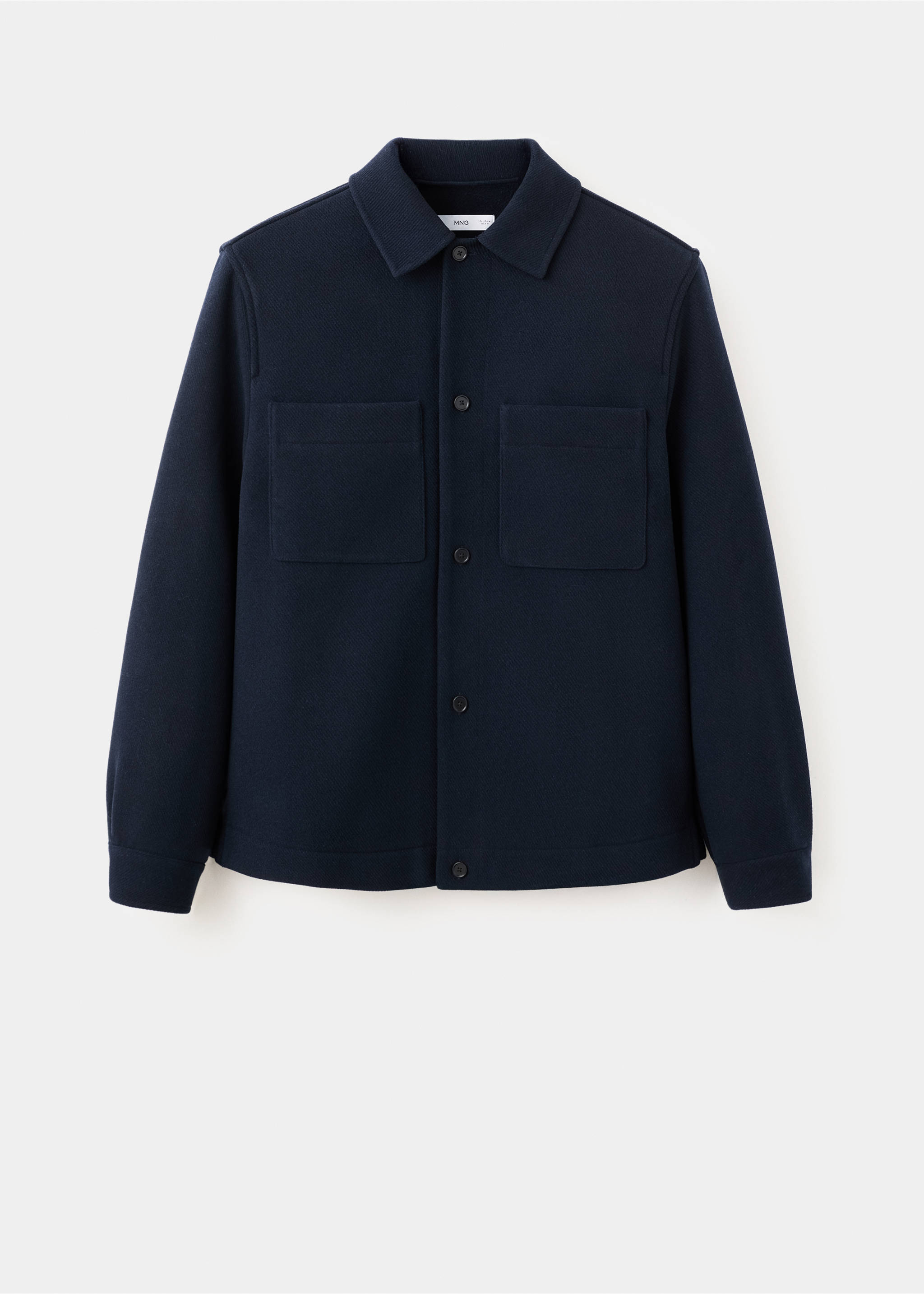 口袋羊毛混纺夹克 - null, 海军蓝. Ref: 27051229-00.