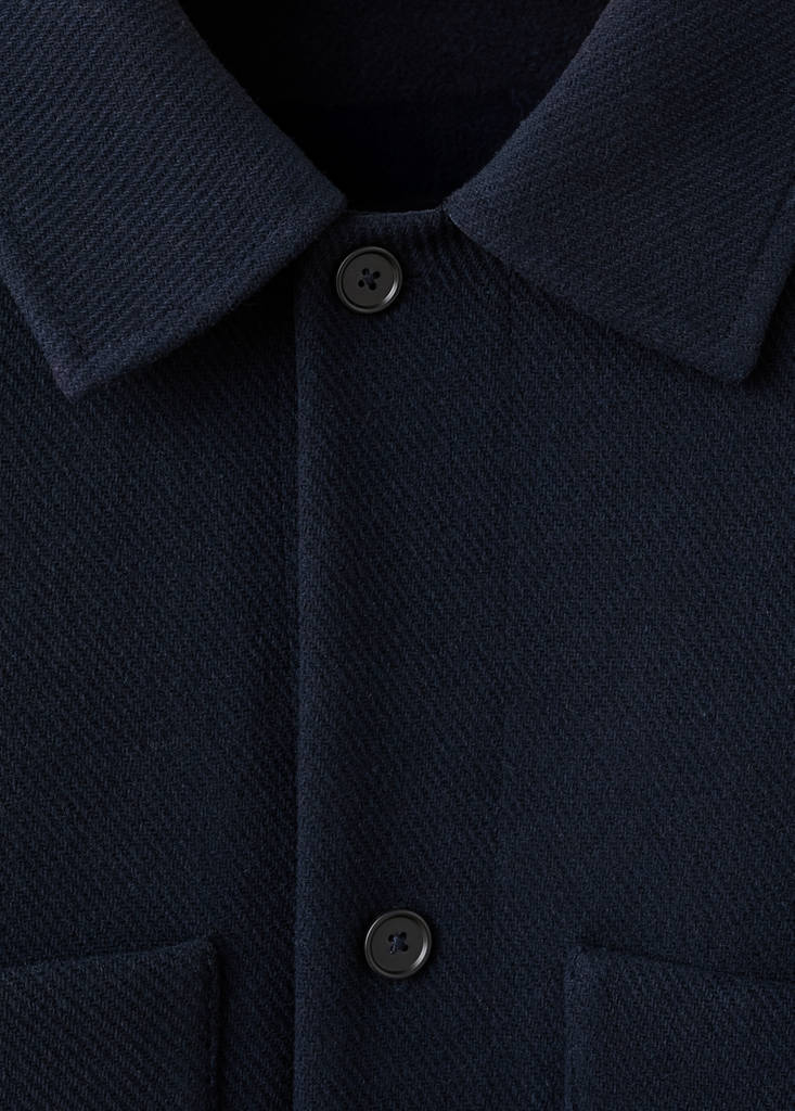 Wool-blend jacket with pockets — Navy