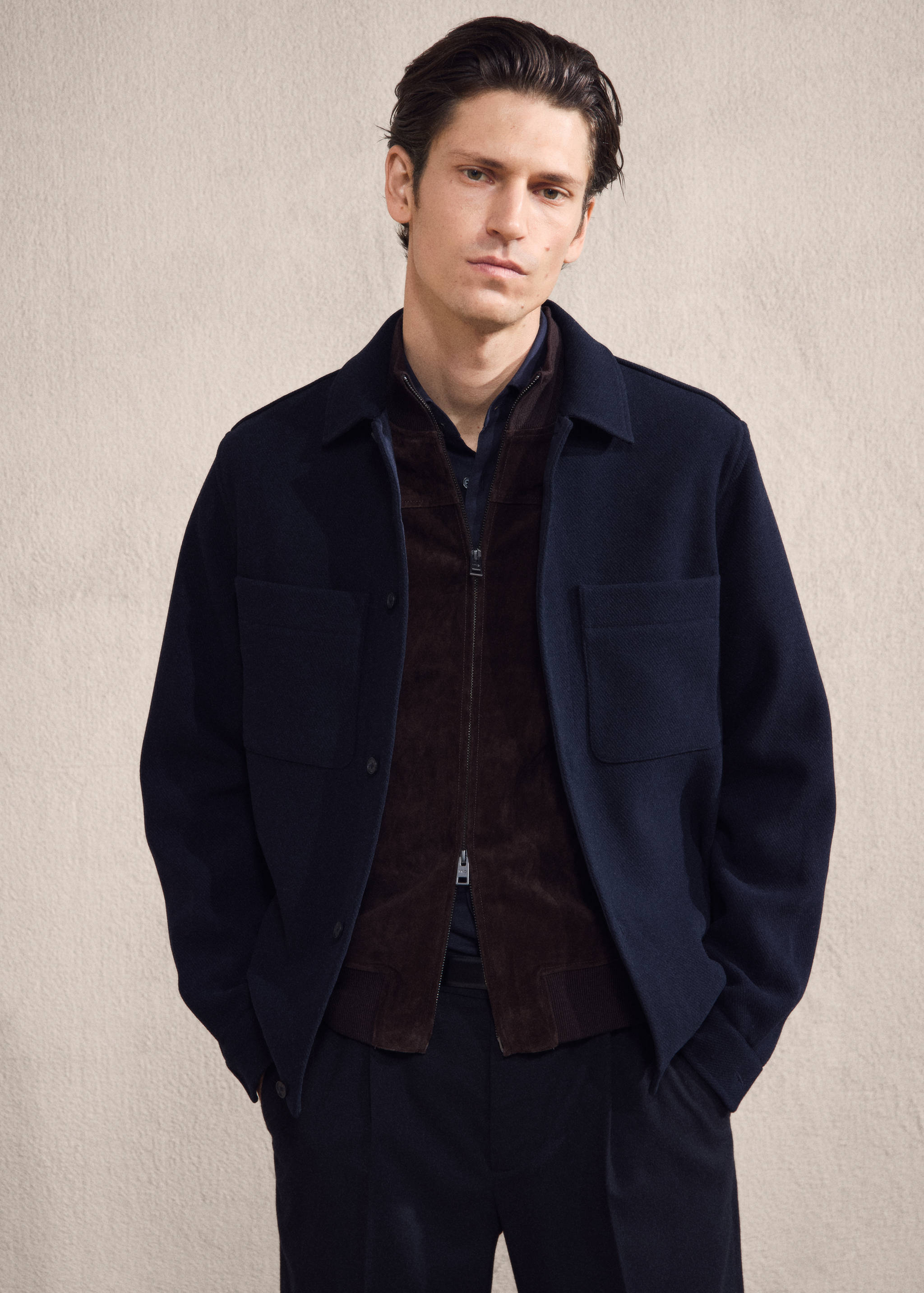 Veste laine mélangée poches - Détail de l'article 3