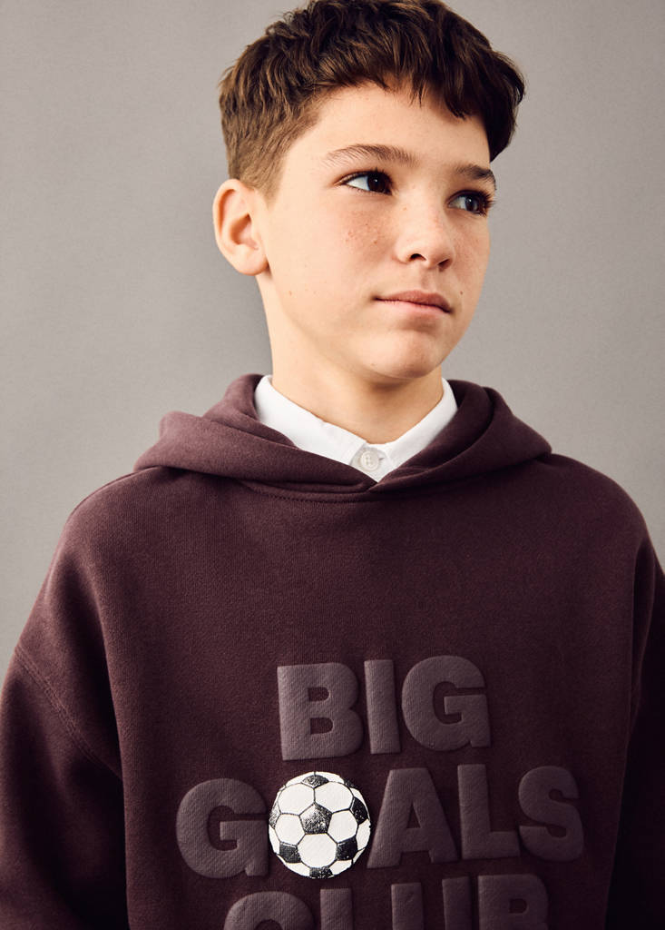 MANGO KIDS - Sweat-shirt imprimé relief lie de vin - 13-14 ans - Garçon