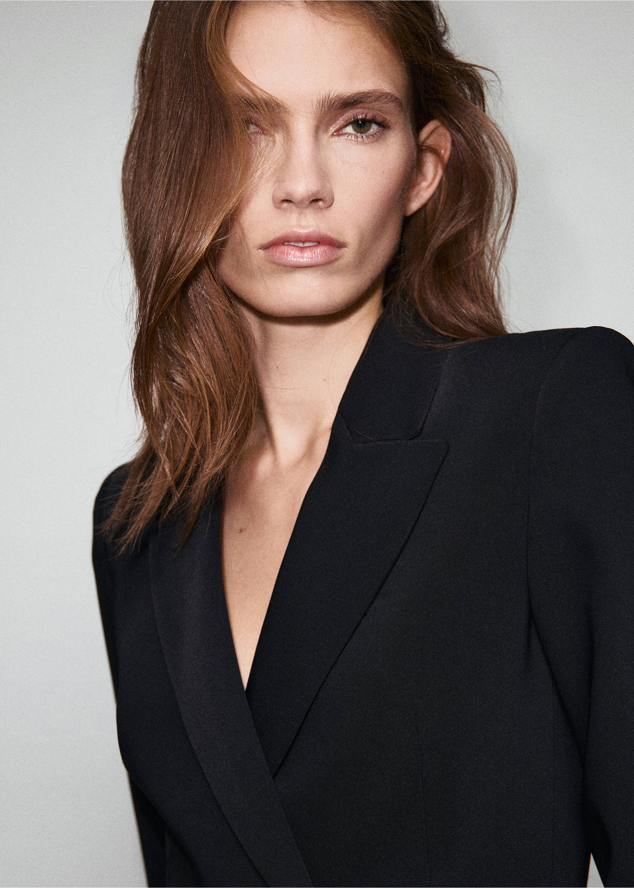 Double-breasted blazer-style dress - Details of the article 1, Black. Ref: 27051231-00.