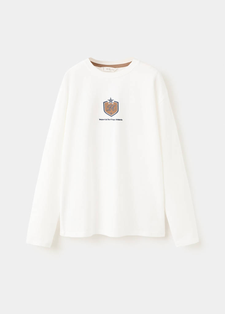 Printed cotton-blend T-shirt — Off White