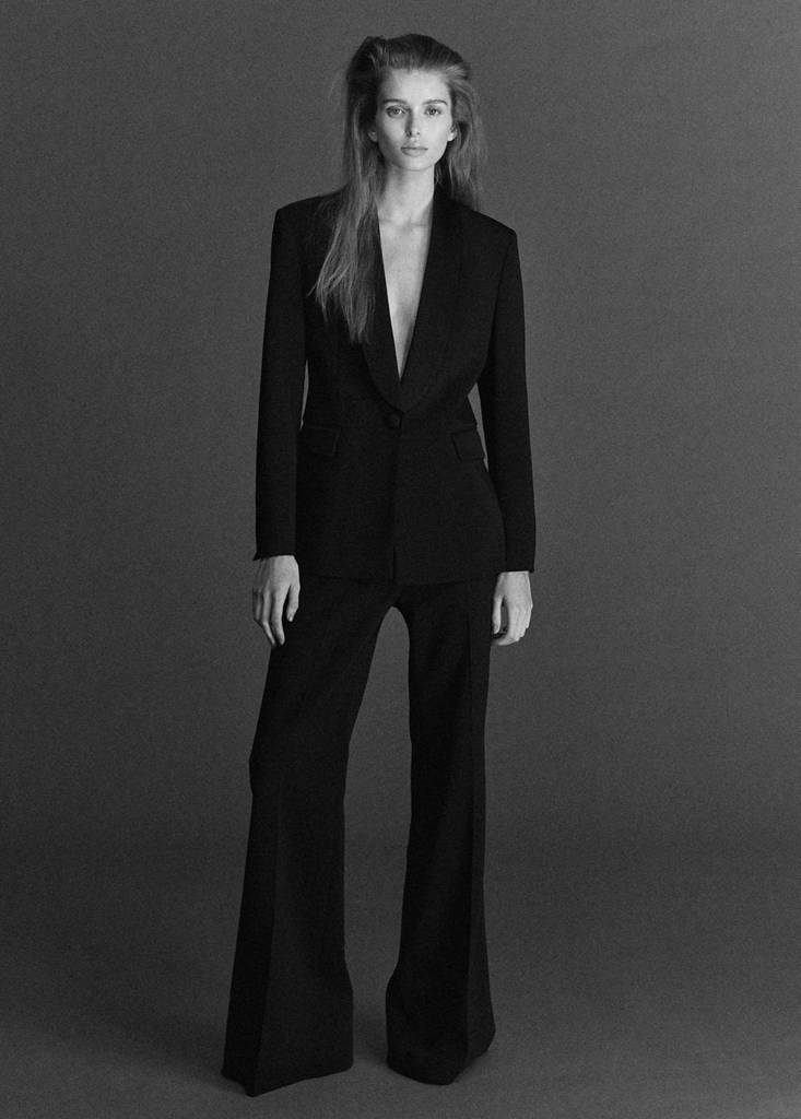 Satin jacket with lapels — Black