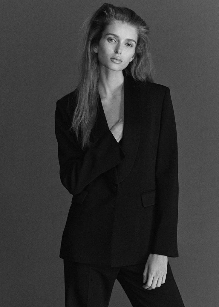 Satin jacket with lapels — Black