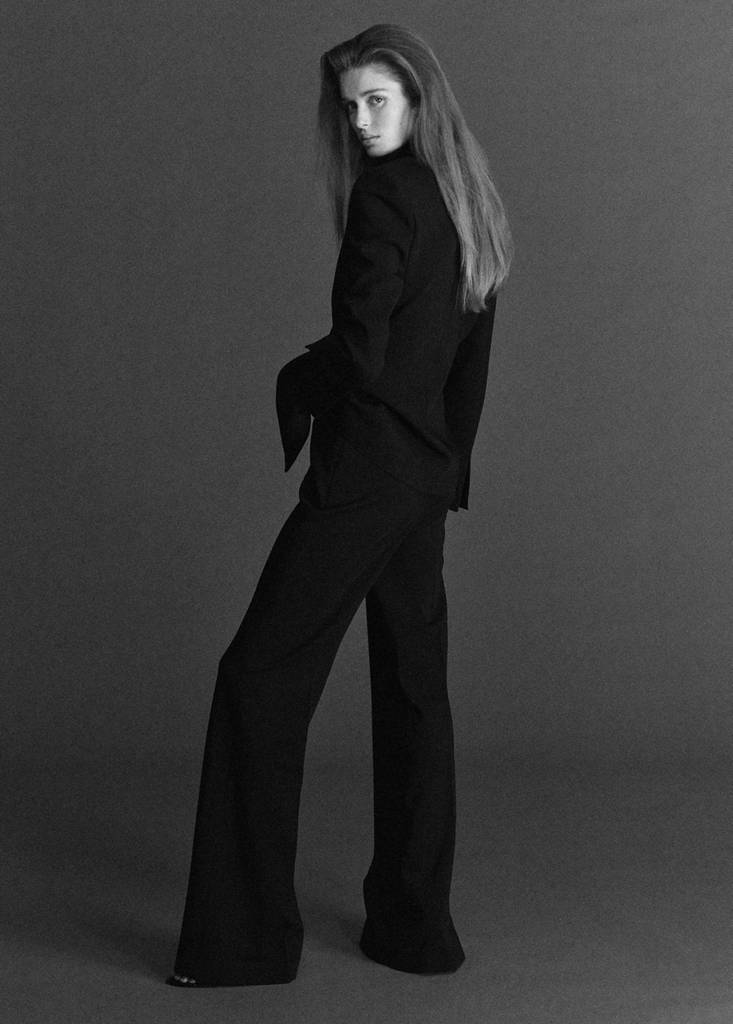 Satin jacket with lapels — Black