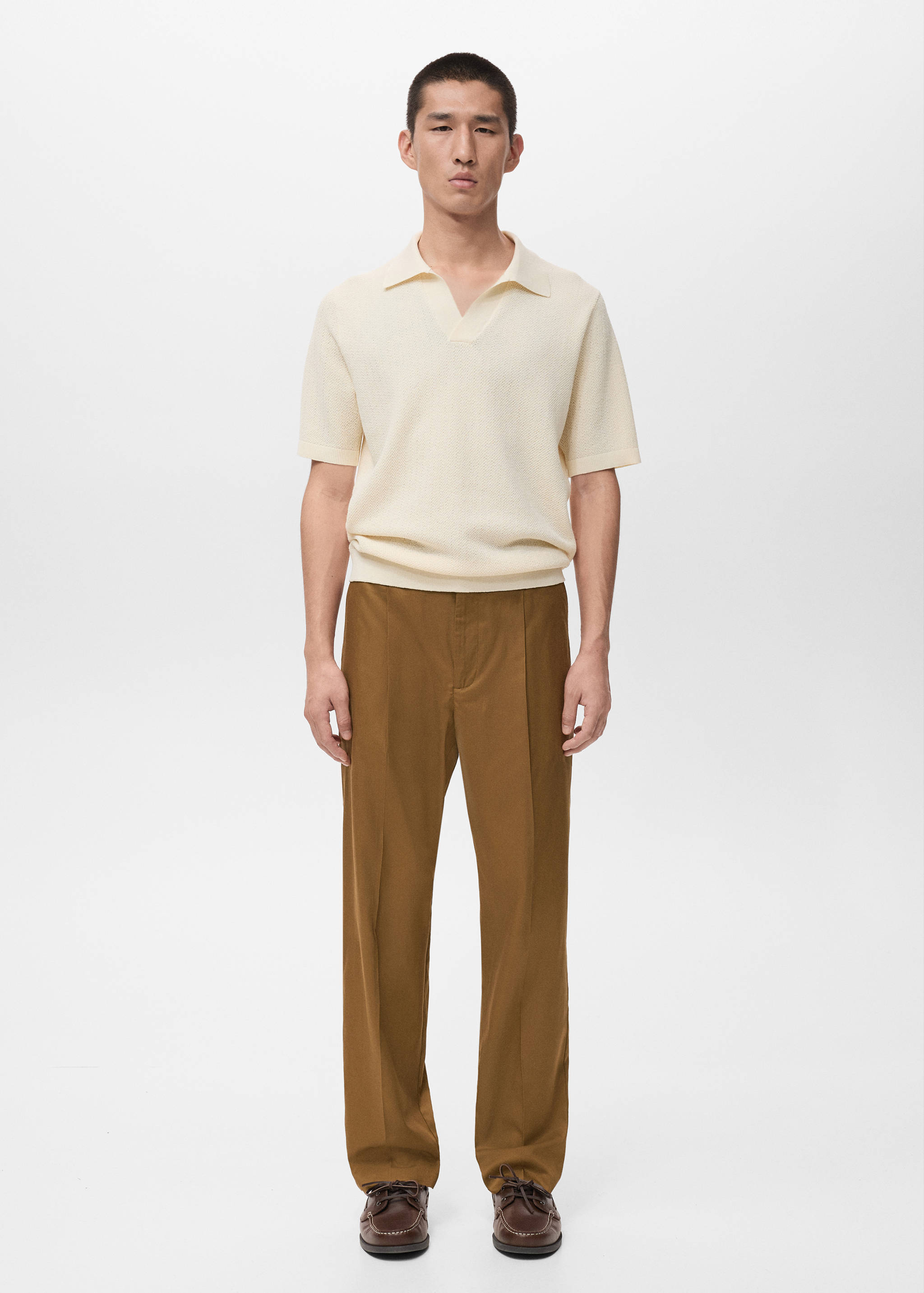 Short-sleeve knitted polo shirt - General plane