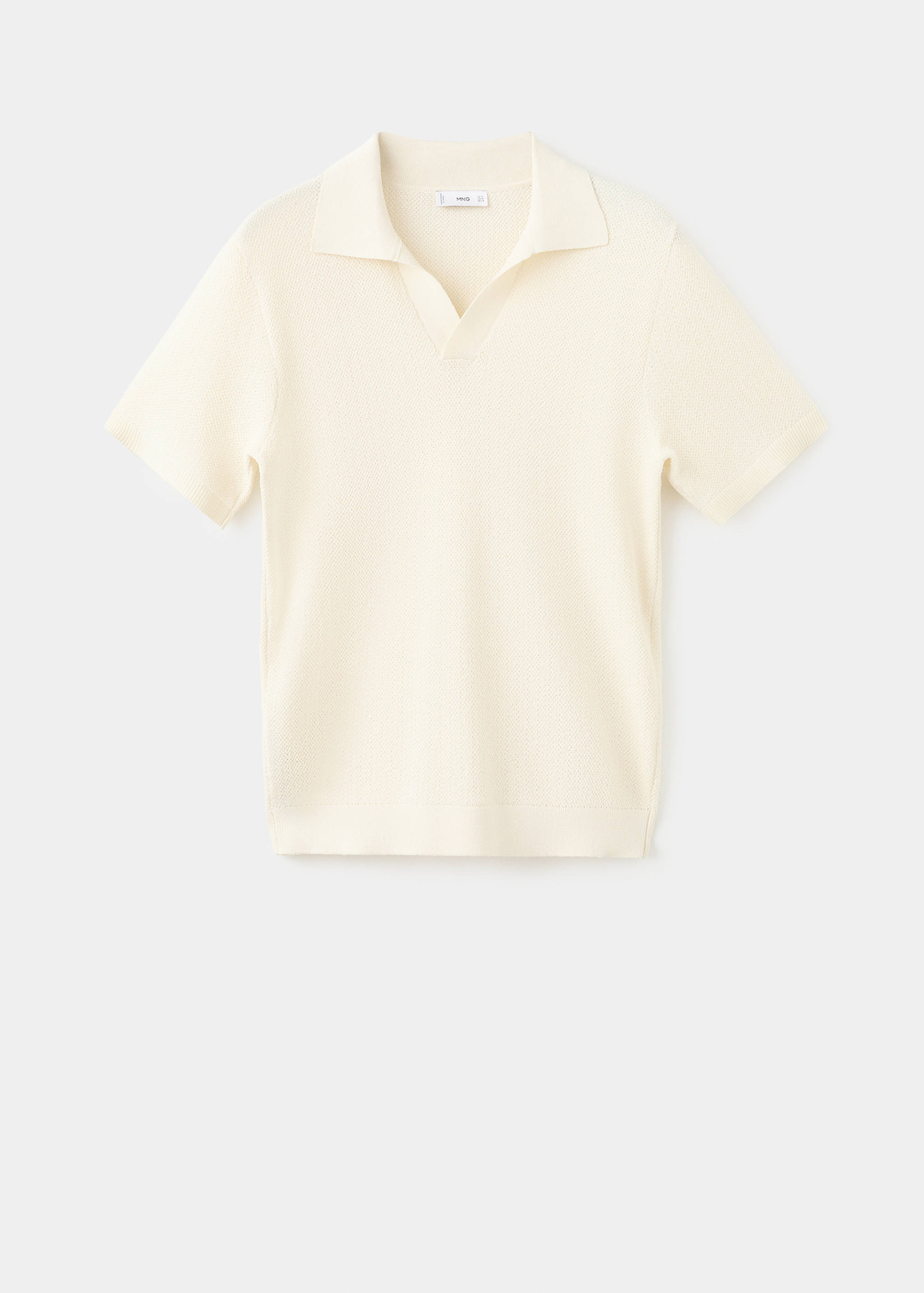 Short-sleeve knitted polo shirt - Article without model