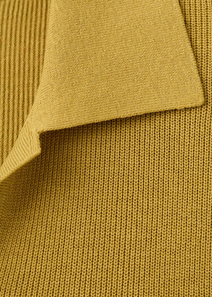 Structured cotton knitted polo shirt — Curry
