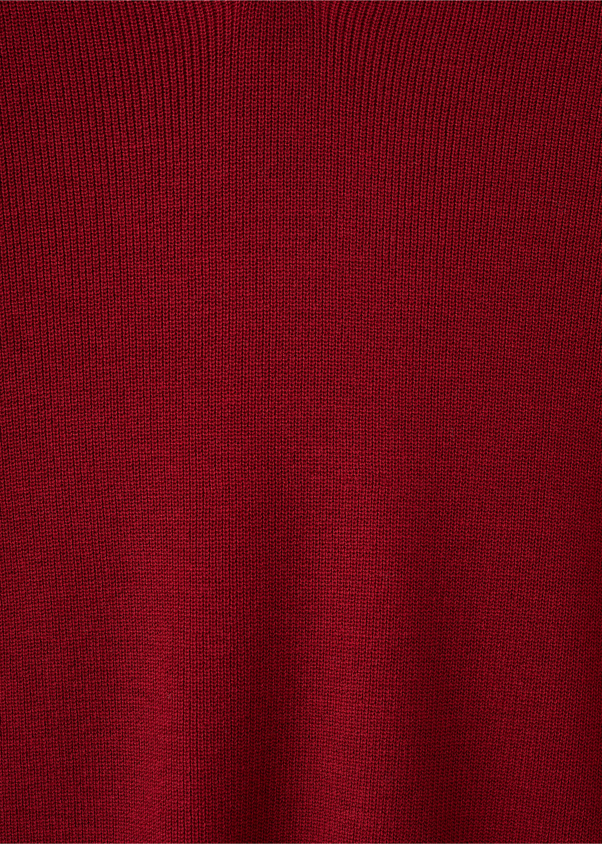 Structured cotton knitted polo shirt - Details of the article 8, Red. Ref: 27051235-00.