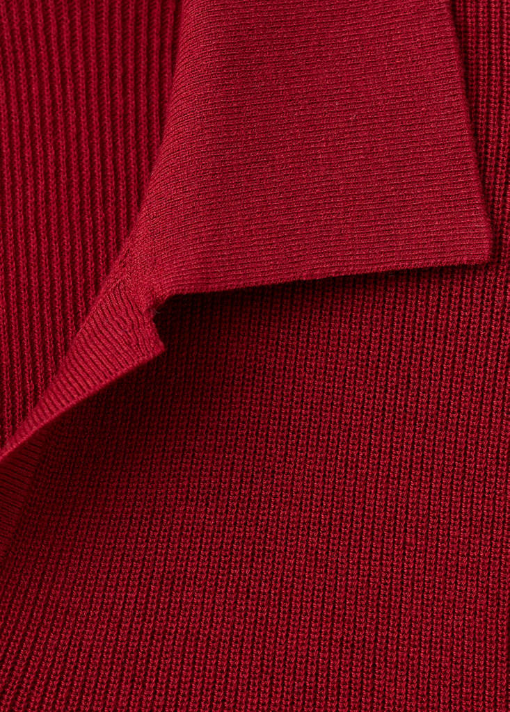 Structured cotton knitted polo shirt — Red