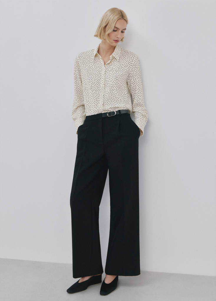 Printed straight shirt — Ecru