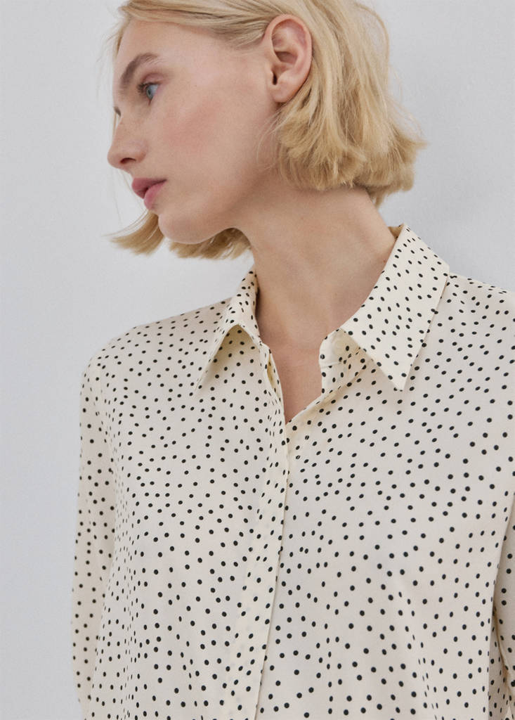 Printed straight shirt — Ecru