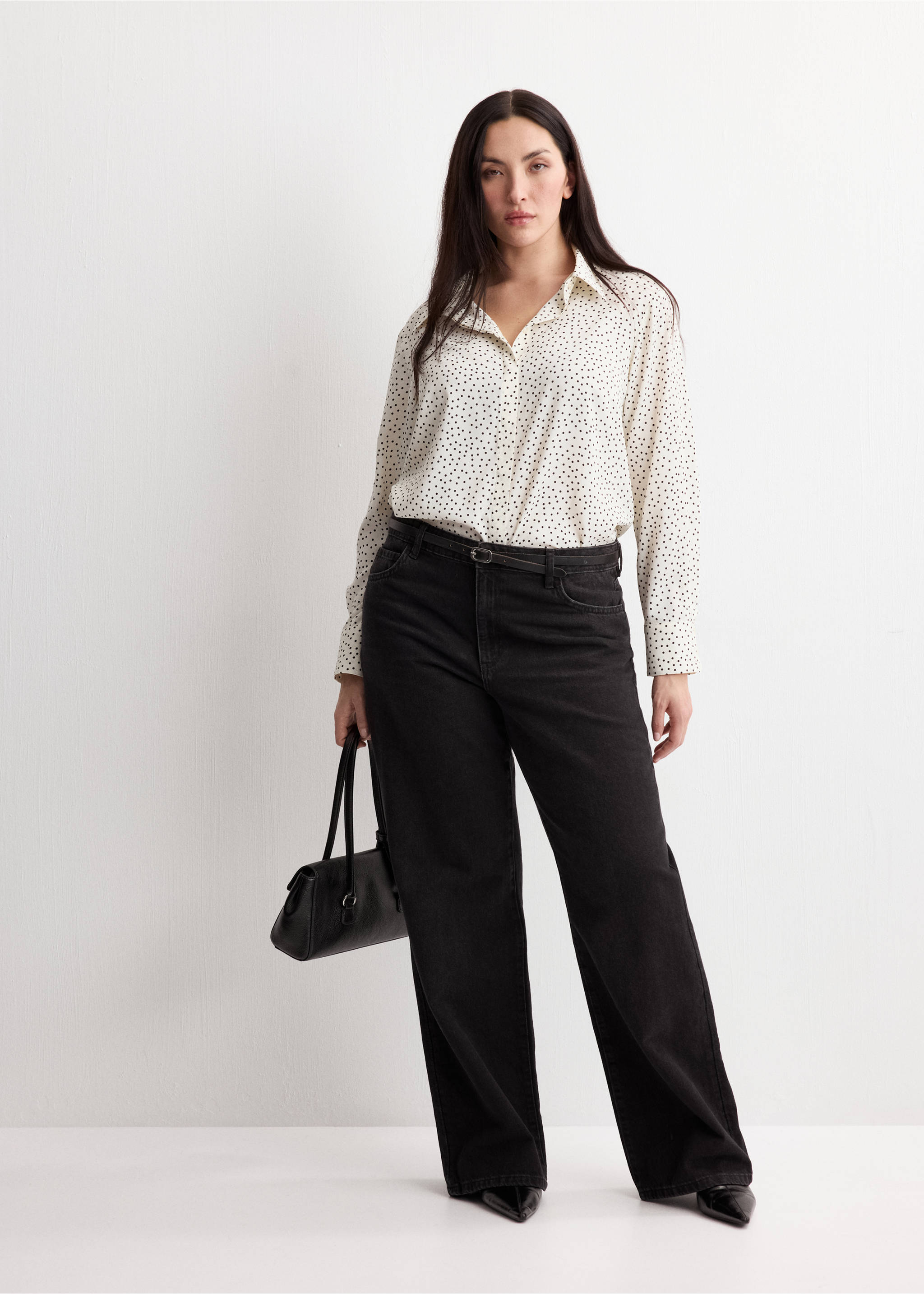 Camisa recta estampada - Detalle del artículo 3, Crudo. Ref: 27051236-00.