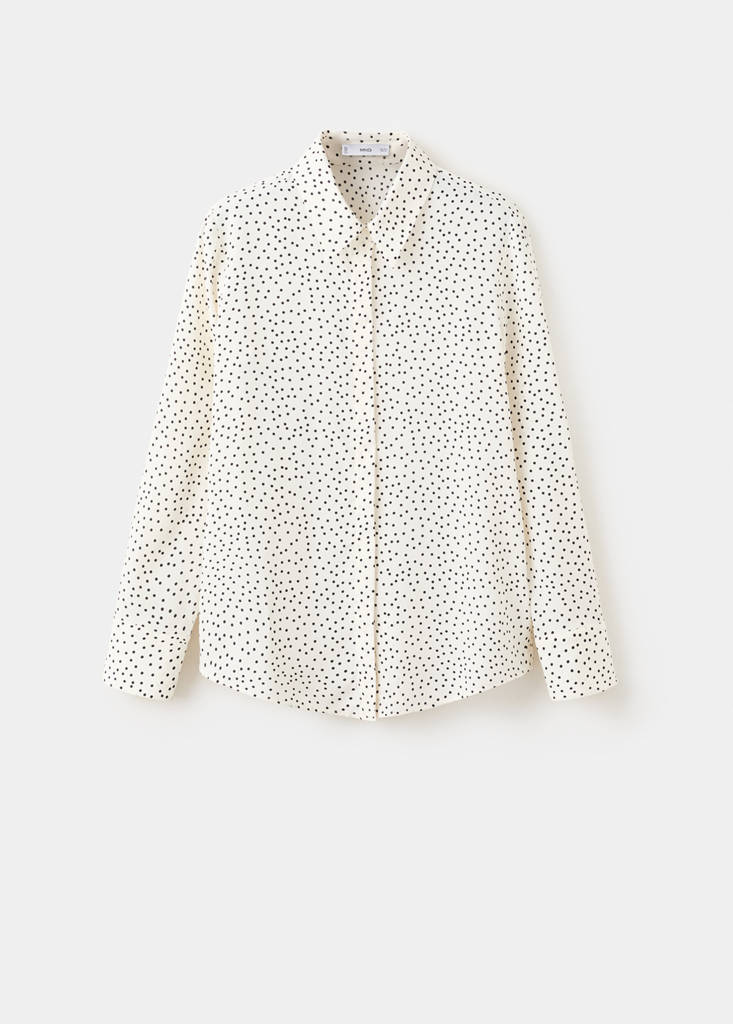 Printed straight shirt — Ecru