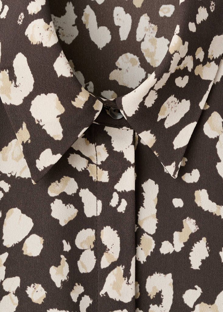 Printed straight shirt — Brown